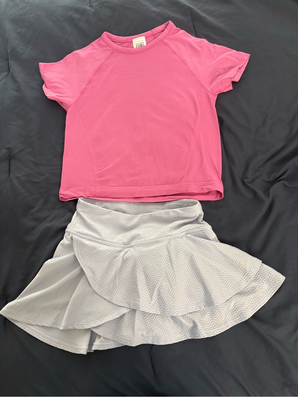Athleta Girls Skort and Pink Active Short Sleeve